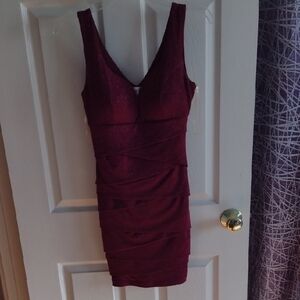 Emerald Sundae Deep Red Mini Dress